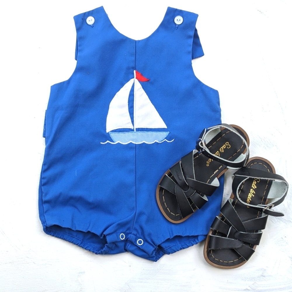 Handmade vintage sailboat bodysuit